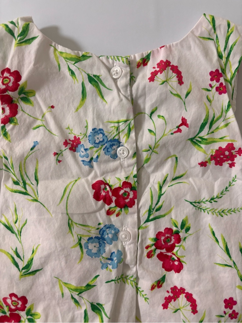 Janie and Jack Girls Size 5 Floral Eyelet Hem Summer Dress White - Picture 5 of 6